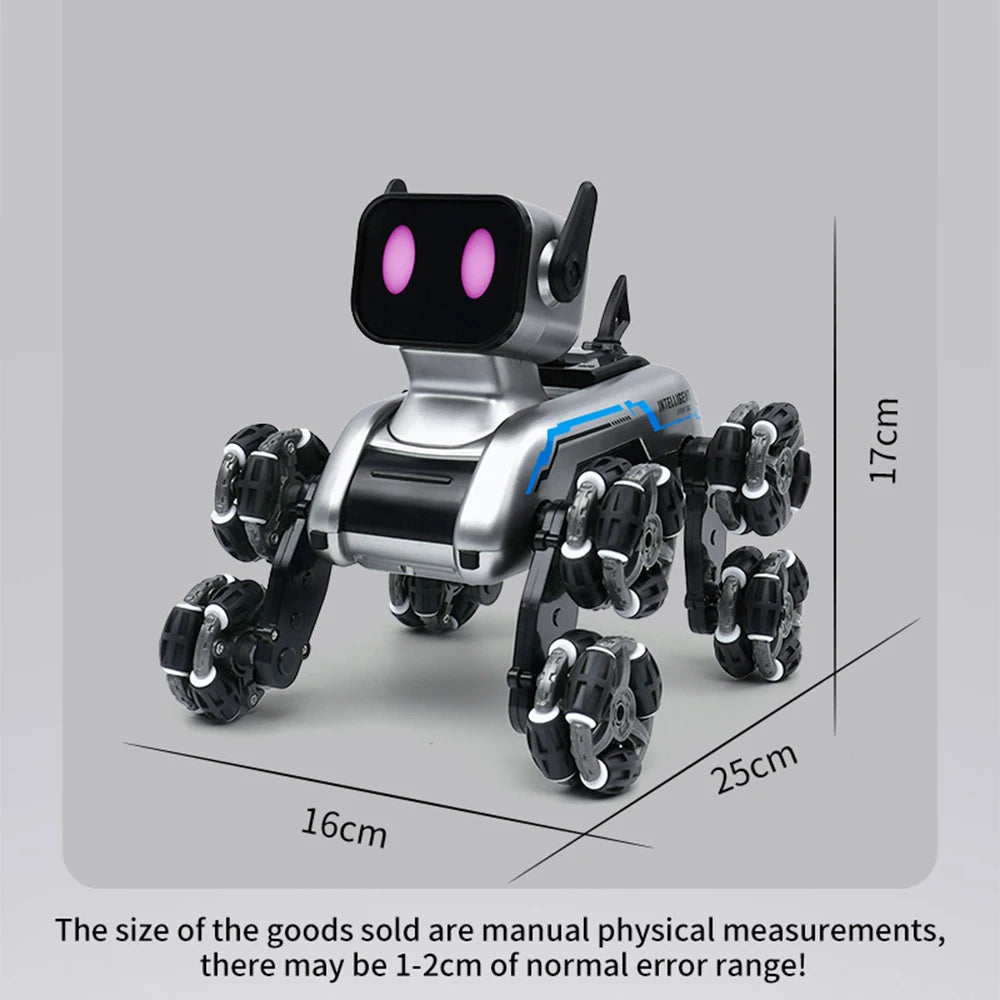 Perro robot futurista doble control